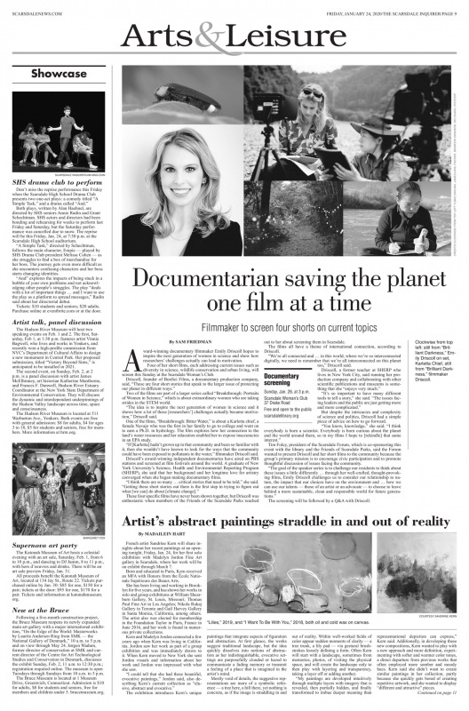 Bonsci Films News Scarsdale Inquirer Article – ‘Documentarian saving the planet one film at a time’!